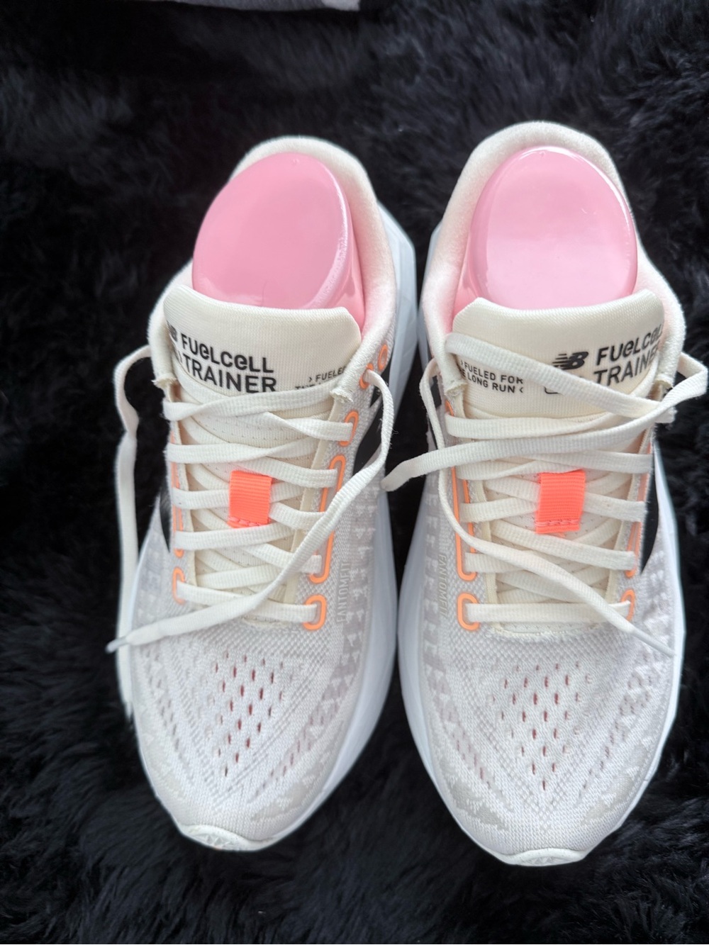 New Balance White and Gray Trainers with Orange & Yellow Midsole Accent - Picture 12 of 12